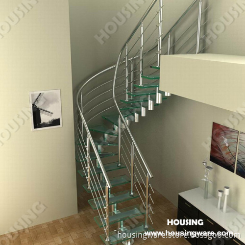 Durable Indoor Stainless Steel Curved Staircase